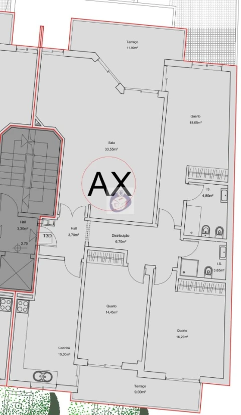 Apartamento T3 para Venda em Quelfes