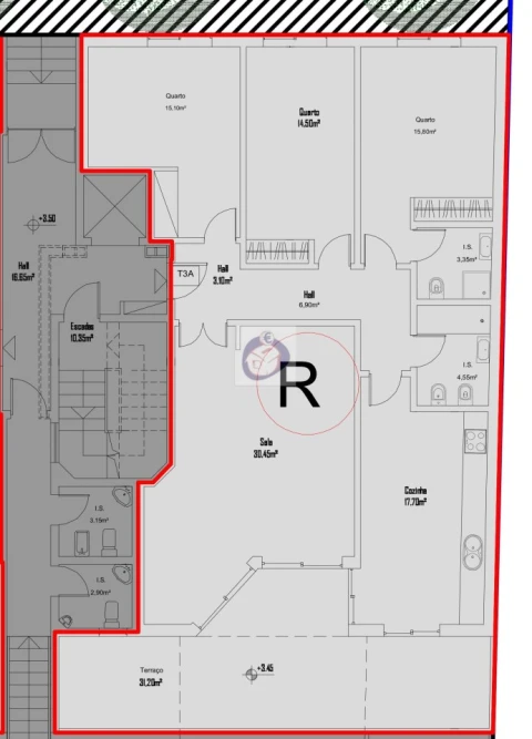 Apartamento T3 para Venda em Quelfes