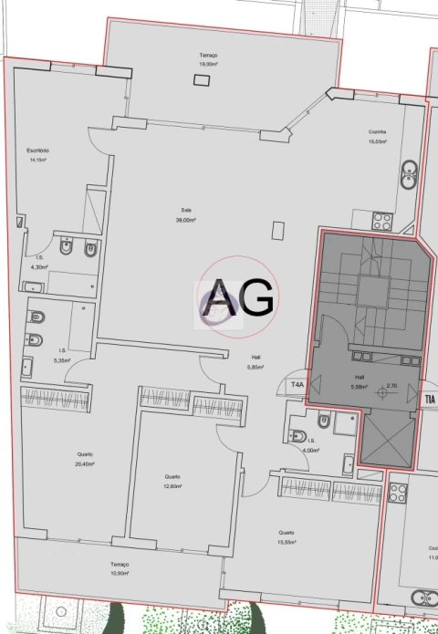 Apartamento T4 para Venda em Quelfes