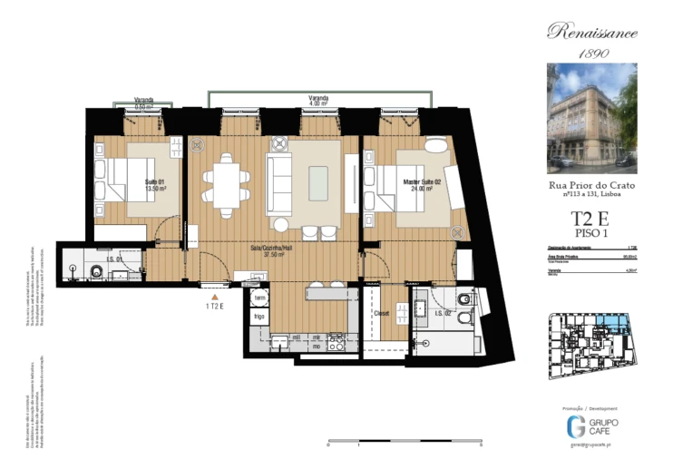 Apartamento T2 para Venda em Estrela Planta 1