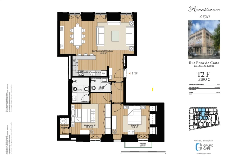 Apartamento T2 para Venda em Estrela Planta 1