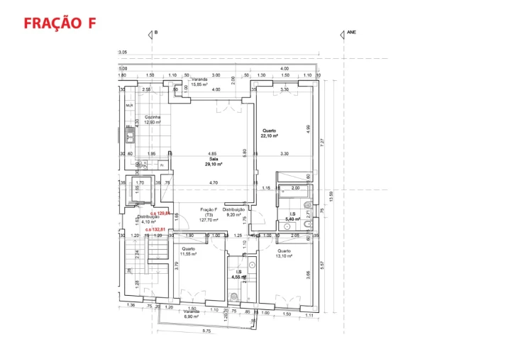 Apartamento T3 para Venda em Nazare Planta 1