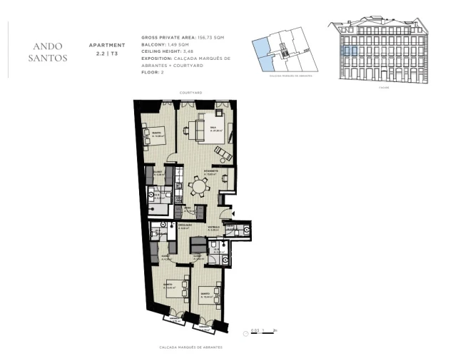 Apartamento T3 para Venda em Estrela Planta 1