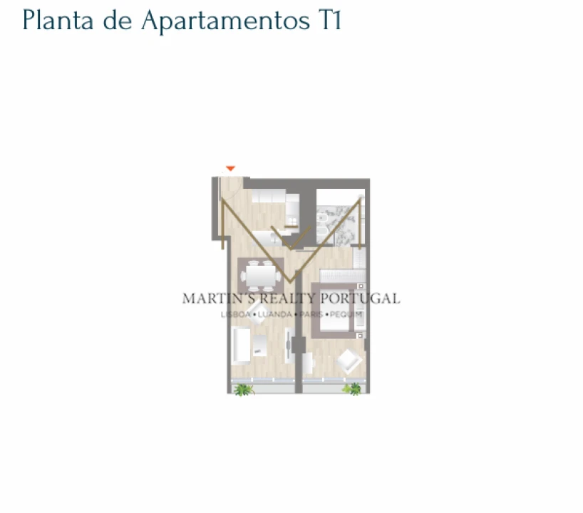 Apartamento T1 para Venda em Estrela Foto 2