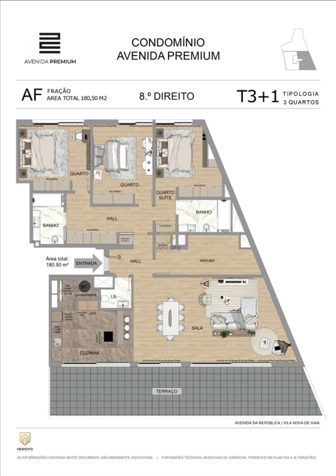 Apartamento T4 para Venda em Mafamude e Vilar do Paraíso