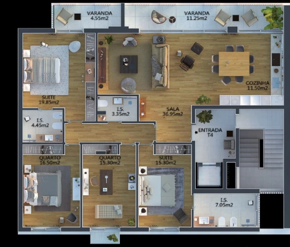Apartamento T4 para Venda em Cascais e Estoril Planta 1
