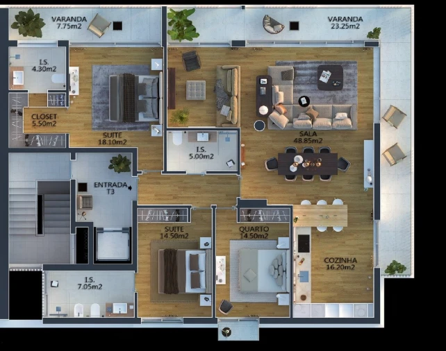 Apartamento T3 para Venda em Cascais e Estoril Planta 1