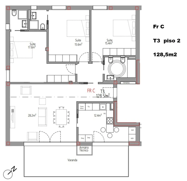 Apartamento T3 para Venda em Santa Clara e Castelo Viegas Foto 3