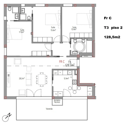 Apartamento T3 para Venda em Santa Clara e Castelo Viegas Foto 3