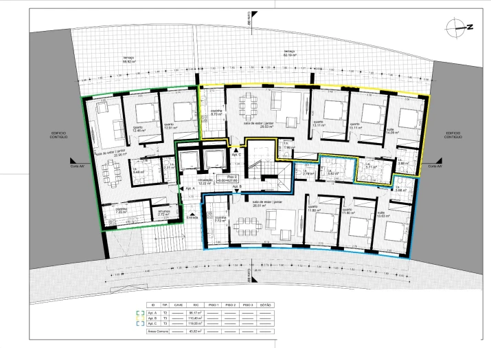 Apartamento T3 para Venda em Repeses e São Salvador Planta 1