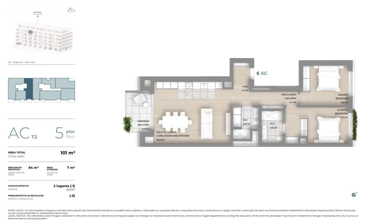 Apartamento T2 para Venda em Canidelo Foto 11