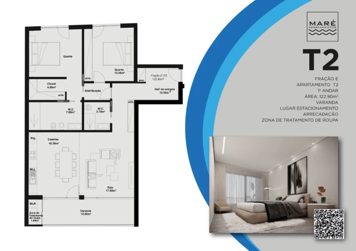 Apartamento T2 para Venda em Gafanha da Nazaré Planta 1
