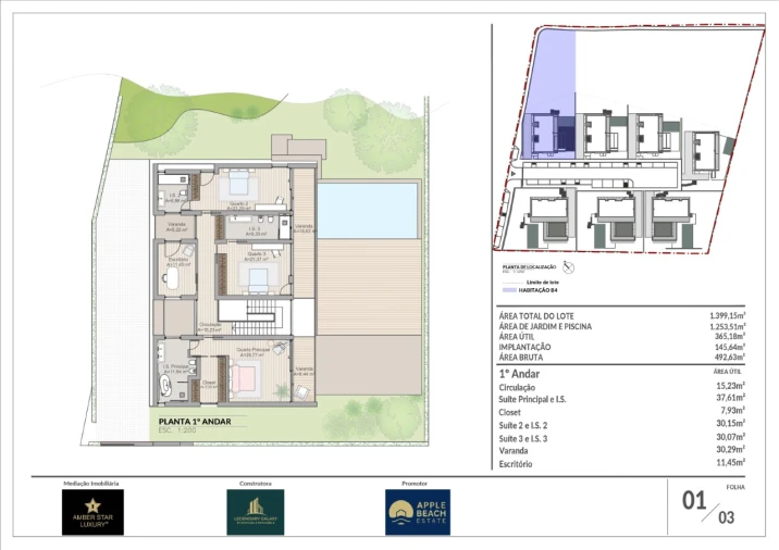 Moradia T4 para Venda em Colares Planta 1