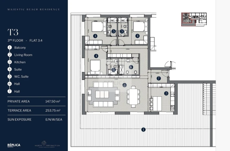 Apartamento T3 para Venda em Canidelo Planta 8