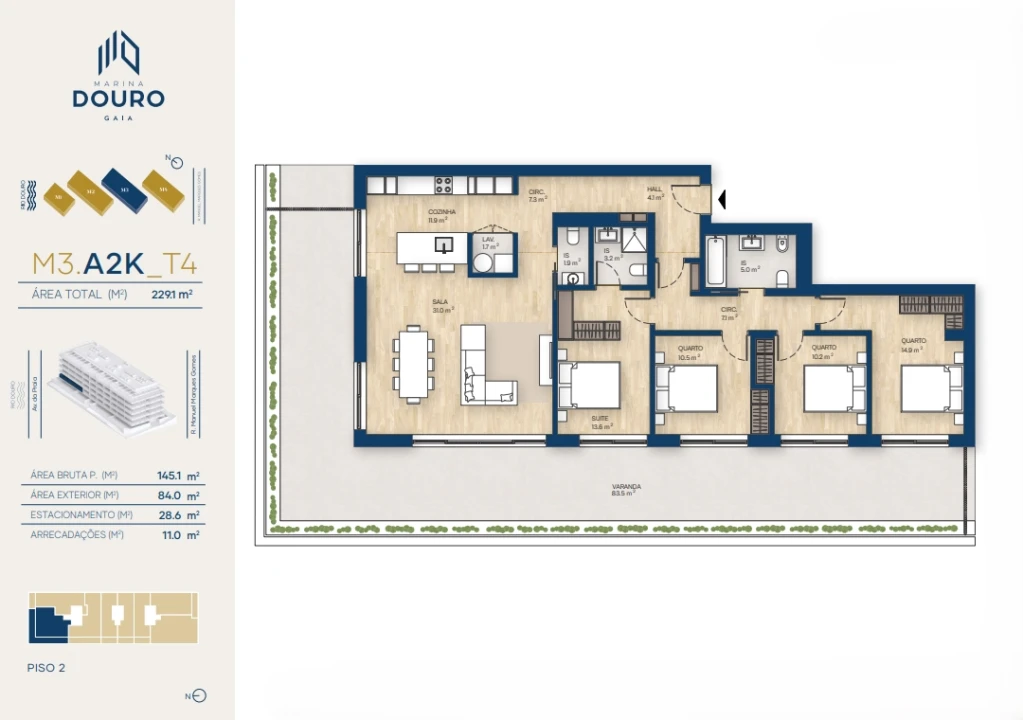 Apartamento T4 para Venda em Canidelo Foto 40