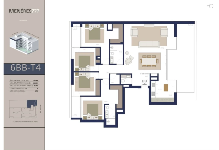 Apartamento T4 para Venda em Matosinhos e Leça da Palmeira Planta 1