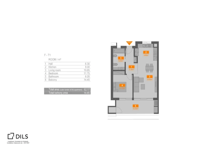 Apartamento T1 para Venda em Portimão Planta 1