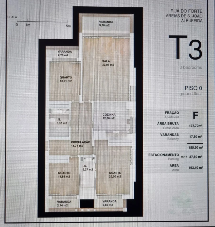 Apartamento T3 para Venda em Albufeira e Olhos de Água Planta 1