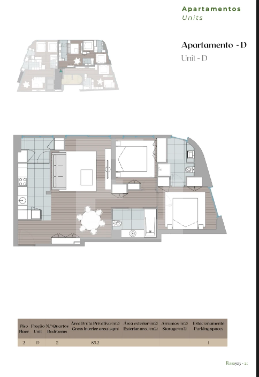 Apartamento T2 para Venda em Santa Marinha e São Pedro da Afurada Foto 18