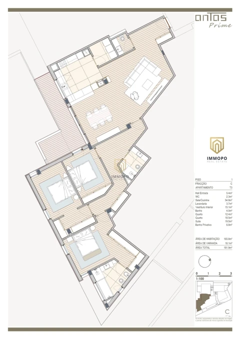 Apartamento T3 para Venda em Campanhã