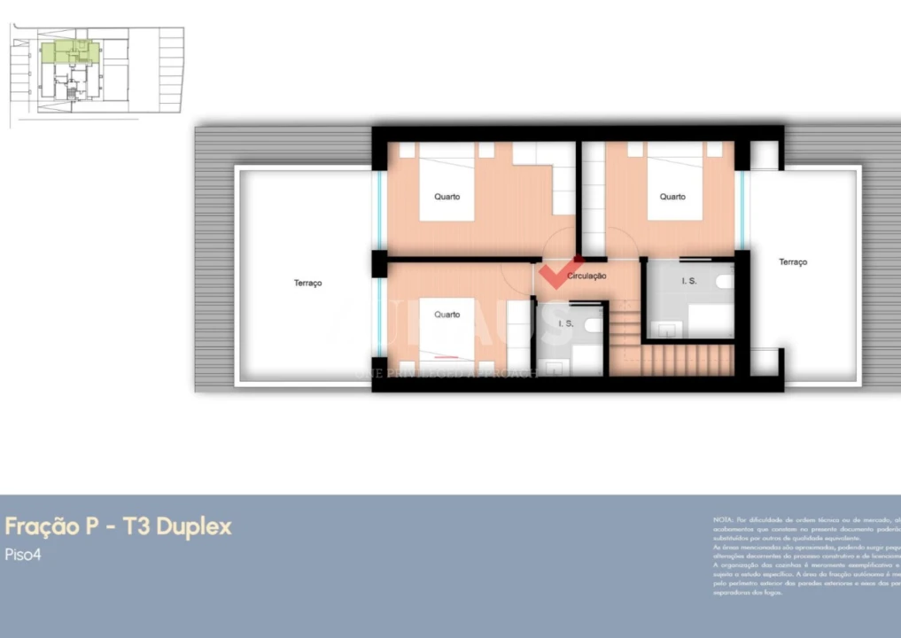 Apartamento T3 para Venda em Glória e Vera Cruz Planta 2