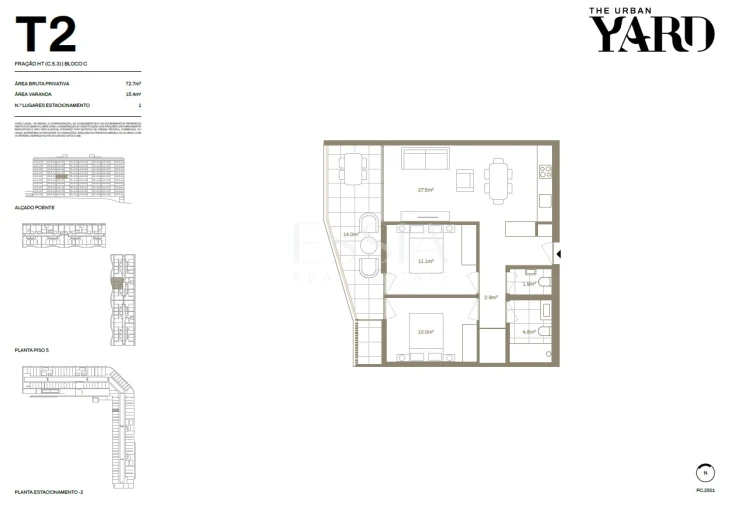 Apartamento T2 para Venda em Santa Marinha e São Pedro da Afurada Planta 1