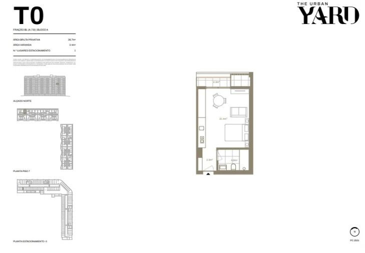 Apartamento T0 para Venda em Santa Marinha e São Pedro da Afurada Planta 1