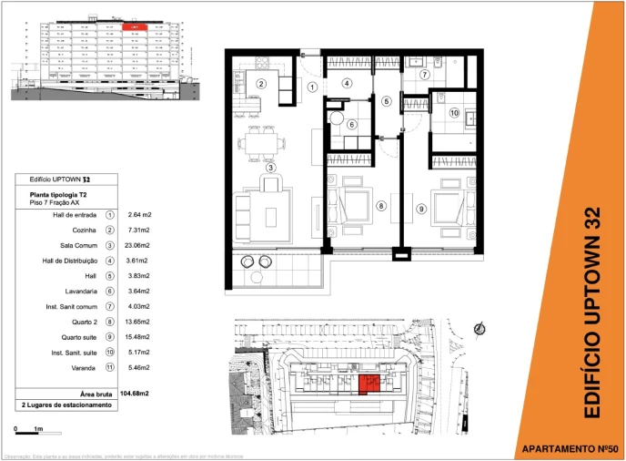 Apartamento T2 para Venda em São Martinho Planta 2
