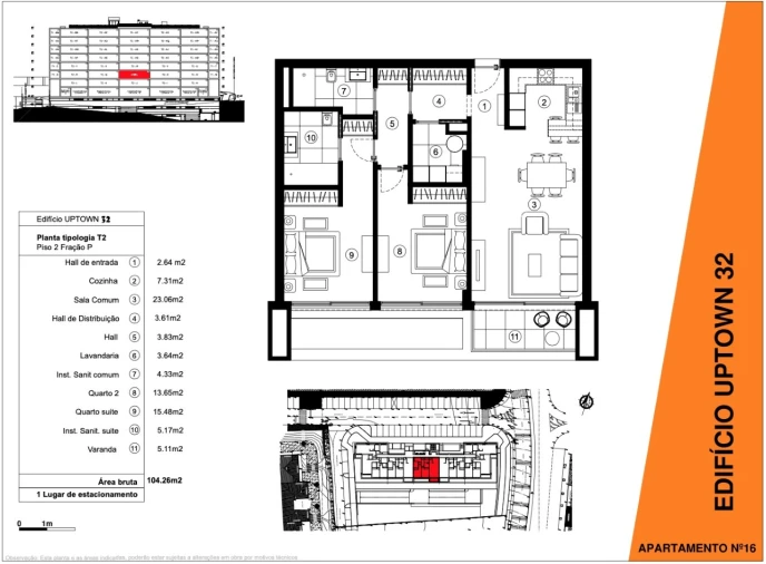 Apartamento T2 para Venda em São Martinho Planta 1