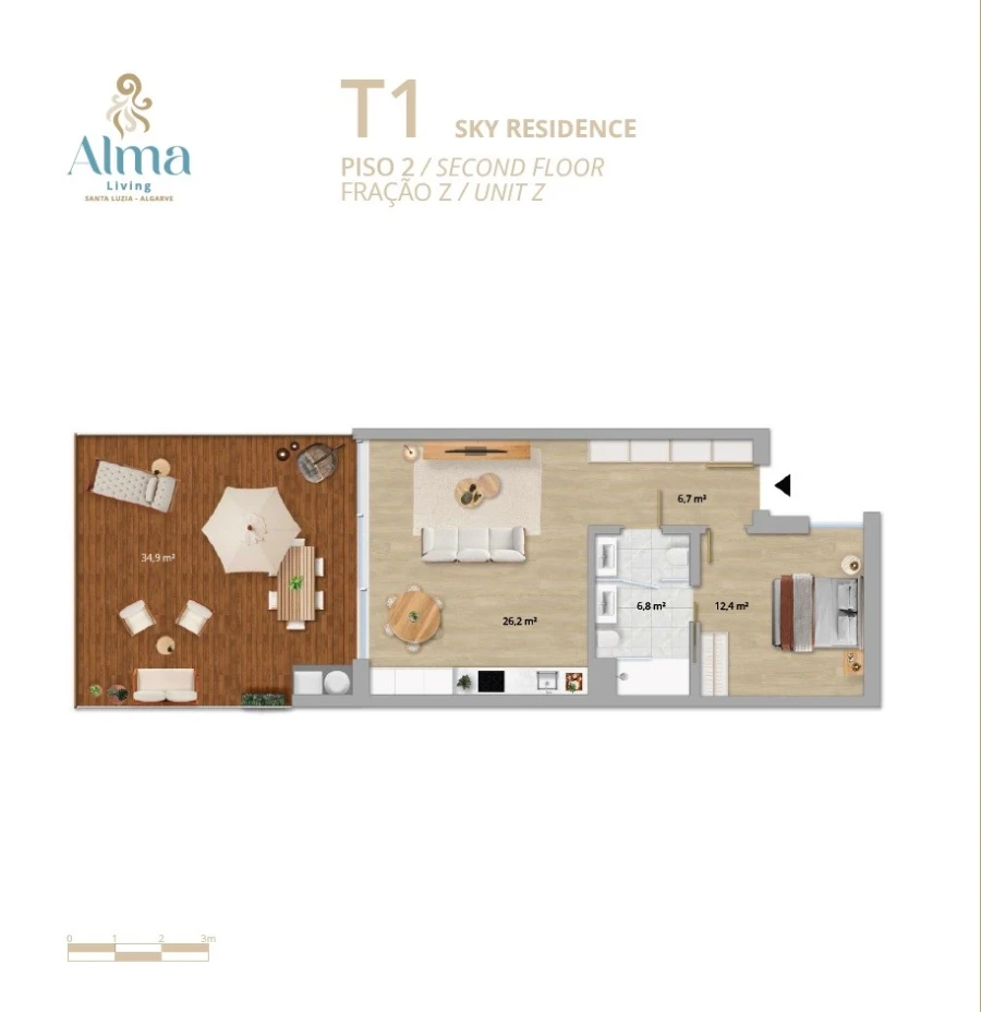 Apartamento T1 para Venda em Santa Luzia Planta 1
