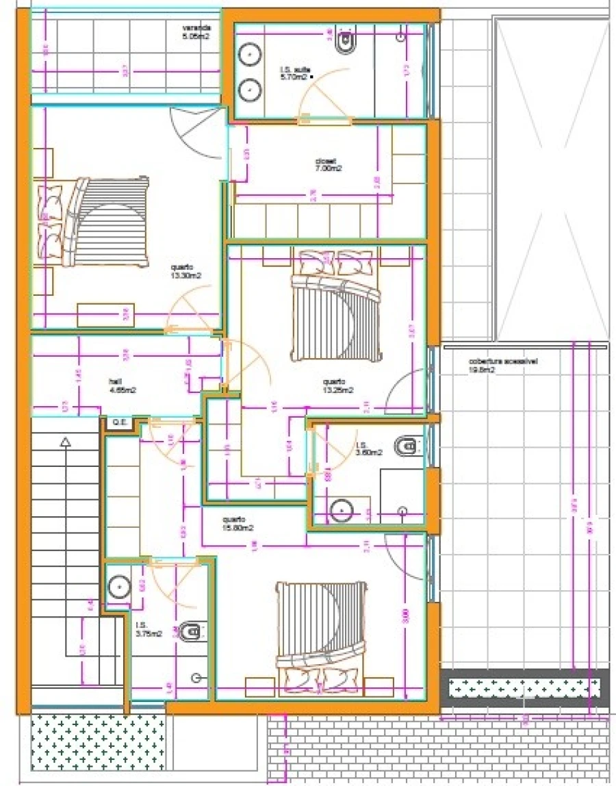 Moradia T3 para Venda em Palmeira Planta 3