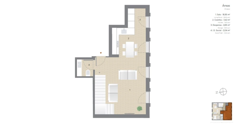 Apartamento T3 para Venda em Arroios Planta 1
