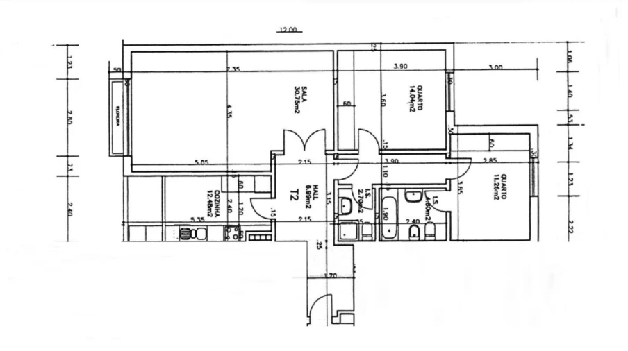 Apartamento T2 para Arrendamento em Campolide Planta 1