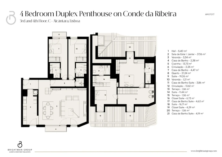 Apartamento T4 para Venda em Alcantara Planta 1