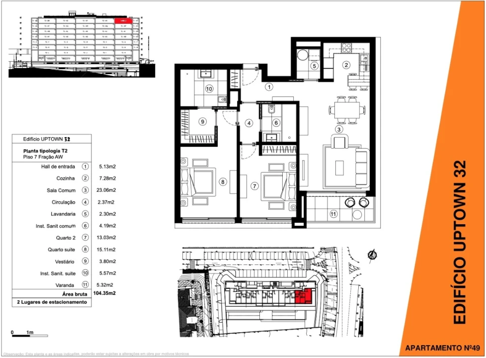Apartamento T2 para Venda em São Martinho Planta 2
