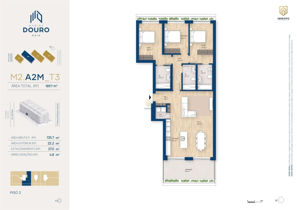Apartamento T3 para Venda em Santa Marinha e São Pedro da Afurada Foto 22