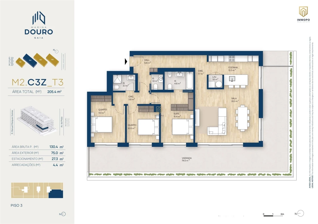 Apartamento T3 para Venda em Santa Marinha e São Pedro da Afurada Foto 22