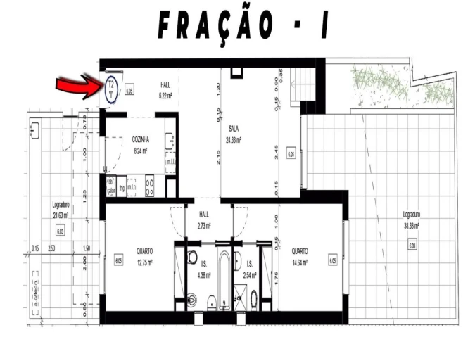 Apartamento T2 para Venda em Conceição e Cabanas de Tavira Planta 1