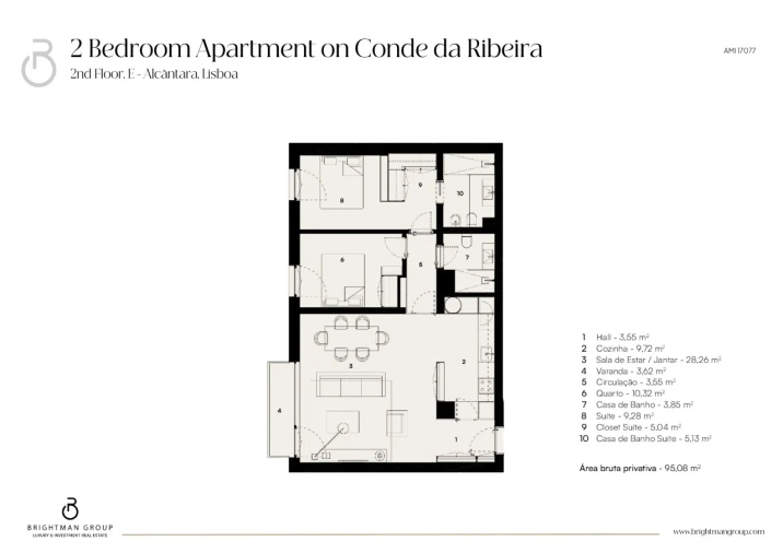 Apartamento T2 para Venda em Alcantara Planta 1