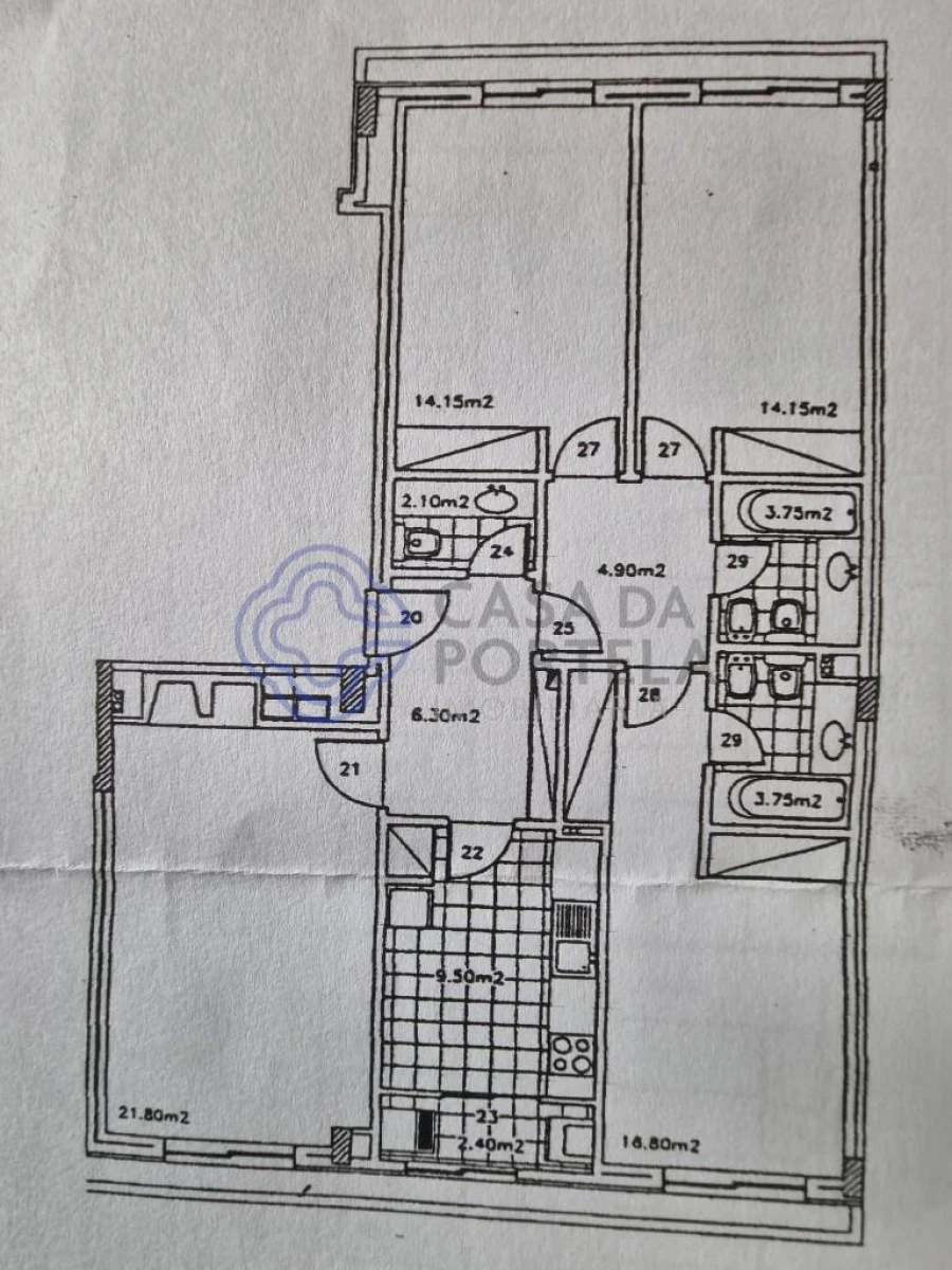 Apartamento T3 para Venda em Santa Marinha e São Pedro da Afurada Planta 1