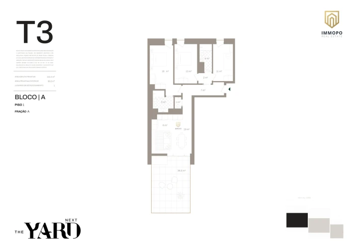 Apartamento T3 para Venda em Santa Marinha e São Pedro da Afurada Planta 1