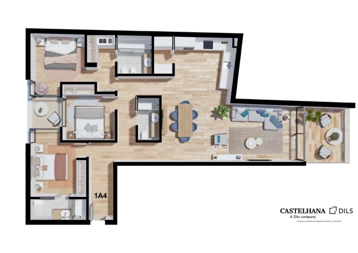 Apartamento T3 para Venda em Moncarapacho e Fuseta Planta 1