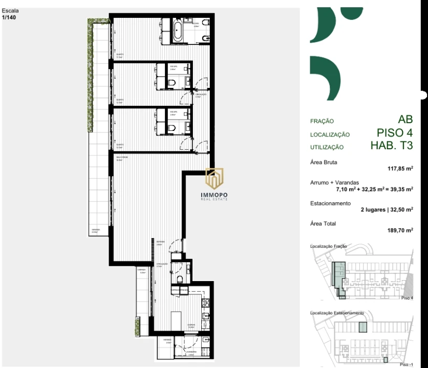 Apartamento T3 para Venda em Rebordosa Foto 3