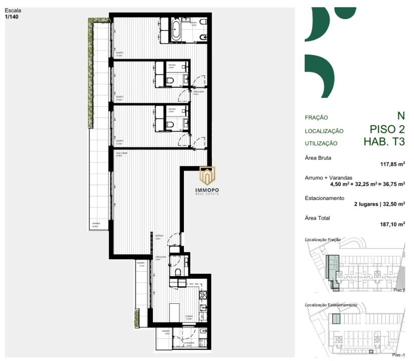 Apartamento T3 para Venda em Rebordosa Foto 2