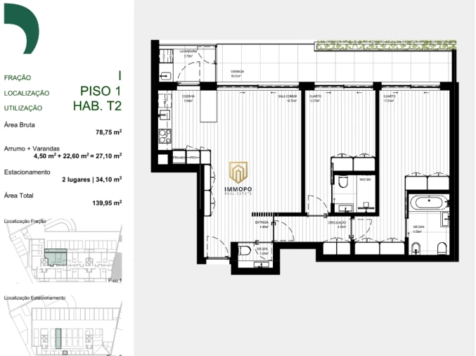 Apartamento T2 para Venda em Rebordosa Foto 2