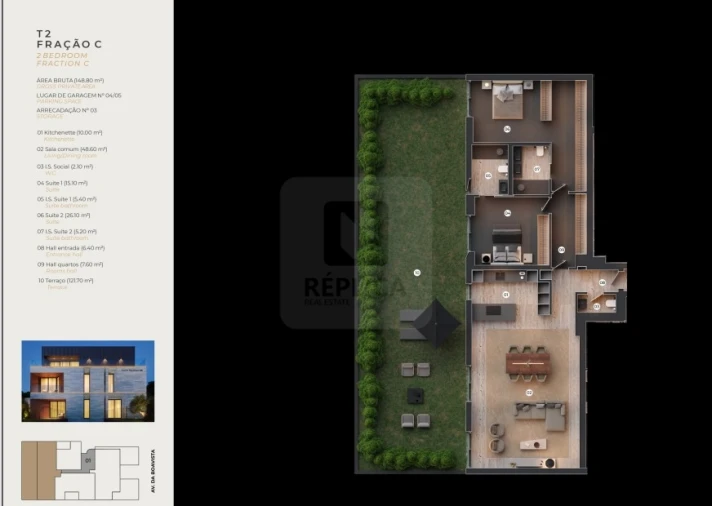 Apartamento T2 para Venda em Aldoar, Foz do Douro e Nevogilde Planta 1