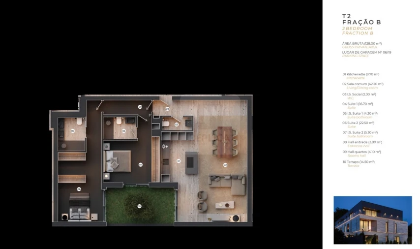 Apartamento T2 para Venda em Aldoar, Foz do Douro e Nevogilde Planta 1