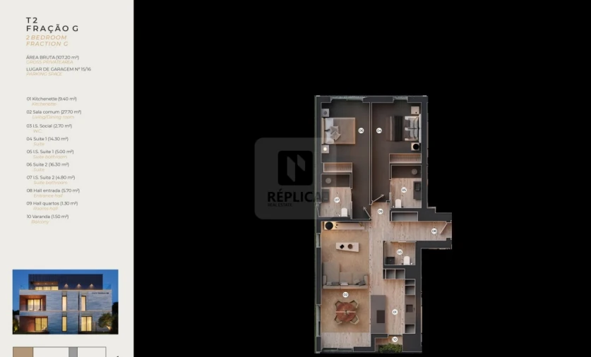 Apartamento T2 para Venda em Aldoar, Foz do Douro e Nevogilde Planta 1