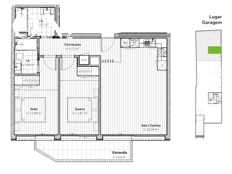Apartamento T2 para Venda em Mafamude e Vilar do Paraíso Foto 18