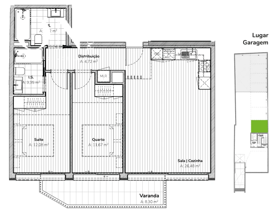Apartamento T2 para Venda em Mafamude e Vilar do Paraíso Foto 18